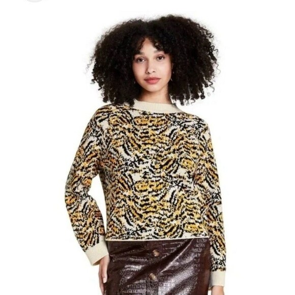 Rachel Comey x Target Pullover Crew Sweater Women's XL Animal Print Top - Picture 1 of 16